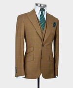 Valerio Milano 3-Piece ItalianMen's suit 100% Wool Point Seam Front 2 Button Classic Suit W/ Straight Leg Trousers