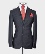 Valerio Milano 3-Piece Italian Men's SuiBlack Plaid 100% Wool Triple Classic Suit W/ Straight Leg Trousers
