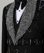 Valerio Milano Men's Black Speci̇al Tuxedo Custom Desing Classic Vest Suit W/ Pant