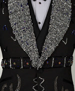 Valerio Milano Men's Black Speci̇al Tuxedo Custom Desing Classic Vest Suit W/ Pant