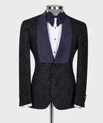 Valerio MilanoNavy Blue Embossed Fabric Silk