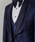 Valerio Milano 3-Piece Italian Men's Suit Double Lapeled Navy Tuxedo Suit