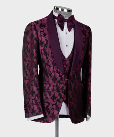 Valerio MilanoDouble Lapeled Purple Tuxedo