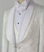 Valerio Milano Double Lapeled White Tuxedo Suit
