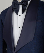 Valerio Milano Navy Blue Embossed Fabric