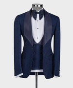 Valerio Milano Navy Blue Embossed Fabric