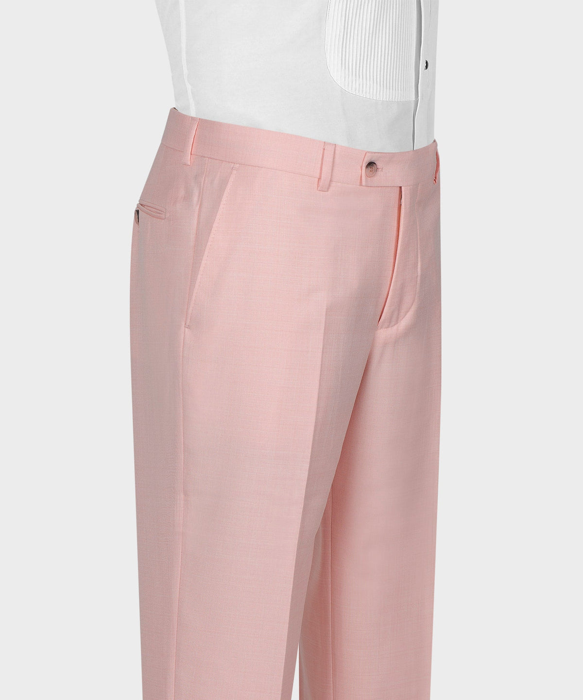 Valerio Milano 3- Piece Italian Men's Suit- Pink 100% Wool Vest Classic Suit W/ Straight Leg Trousers