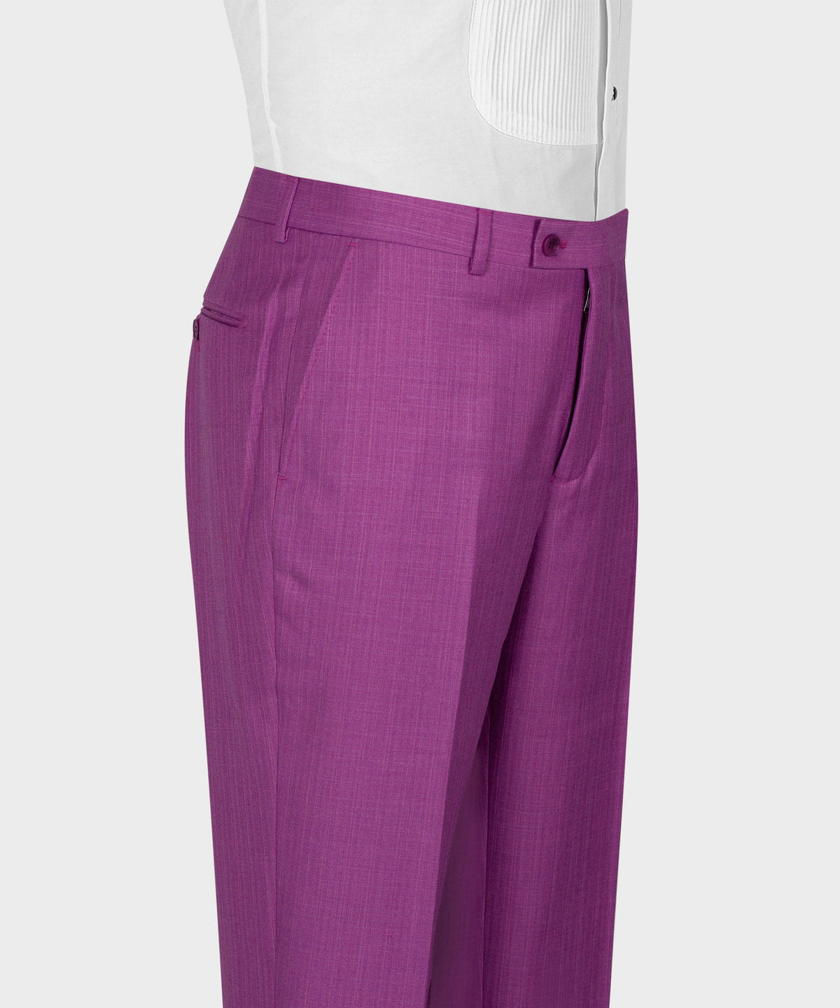 Valerio Milano 3- Piece Italian Men's Suit- Purple 100% Wool Dot Stitching Vest Classic Suit Straight Leg Trousers