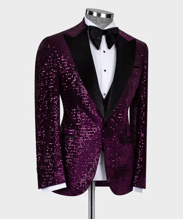 Valerio Milano Velvet Tuxedo Purple-Black