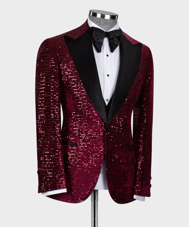 Valerio Milano Velvet Tuxedo Burgundy-Black