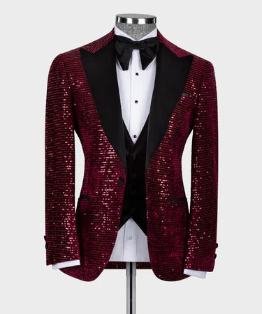 Valerio Milano Velvet Tuxedo Burgundy-Black