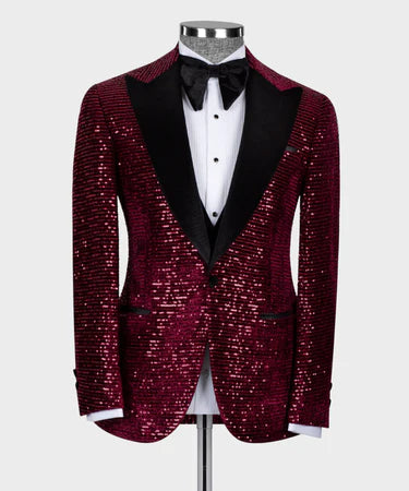 Valerio Milano Velvet Tuxedo Burgundy-Black