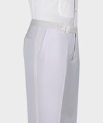 Valerio Milano Men's Gold Gem Stone Detailed White Tuxedo Custom Desing Vest Suit