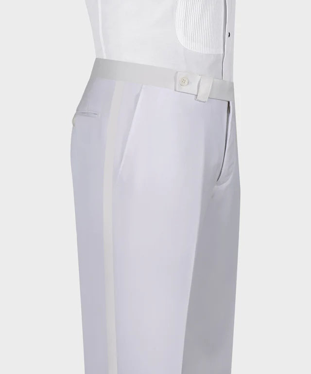 Valerio Milano Red Gem Stone Detailed White Custom Tuxedo Suit