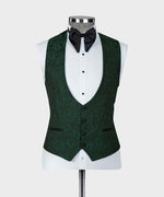 Green Satin Collar Black Tuxedo