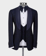Valerio Milano Blue Satin Collar Blue Tuxedo Suit