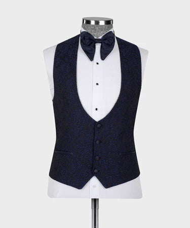 Valerio Milano Blue Satin Collar Blue Tuxedo Suit