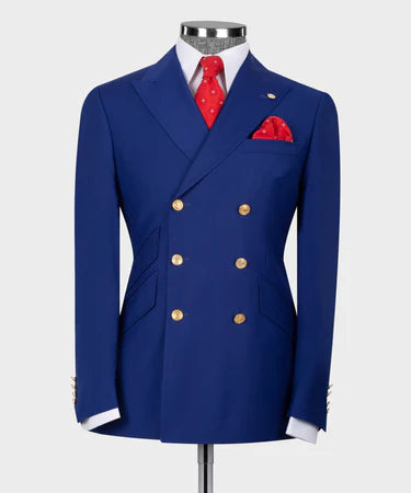 Blue Double Breasted Men’S Suit
