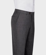 Valerio Milano 3-Piece Italian Men's Suit Gray & Red 100% Wool 3 Side Pockets Triple Classic Suit Straight Leg Trousers