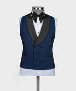 Black Satin Collar Blue Tuxedo