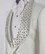 Valerio Milano Men's White Front One Button Handmade Custom Desing Classic Vest Suit