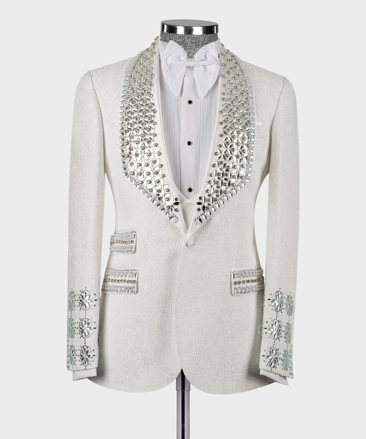 Valerio Milano Men's White Front One Button Handmade Custom Desing Classic Vest Suit