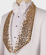 Valerio Milano Men's White Custom Desing Front One Button Vest Suit W/ Pant