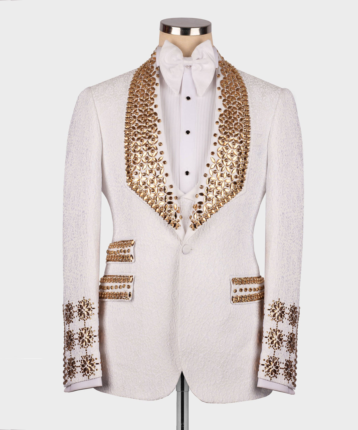 Valerio Milano Men's White Custom Desing Front One Button Vest Suit W/ Pant