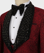 Valerio Milano Black Gem Stone Red Custom Tuxedo
