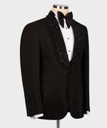 Valerio Milano Black Gem Stone Black Custom Tuxedo Suit