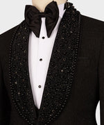 Valerio Milano Black Gem Stone Black Custom Tuxedo Suit