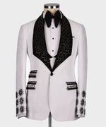 Valerio Milano 3-Piece Italian Men's SuitBlack Gem Stone Black Laleped Special Tuxedo Suit