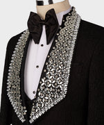 Valerio Milano Men's Black 100% Silk Satin Front One Button Vest Suit W/ Pant