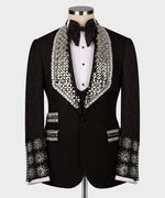 Valerio Milano Men's Black 100% Silk Satin Front One Button Vest Suit W/ Pant
