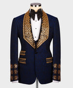 Valerio Milano Gold Gem Stone Dark Blue Special Tuxedo
