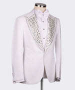 Valerio Milano White Gem Stone White Special Tuxedo Suit