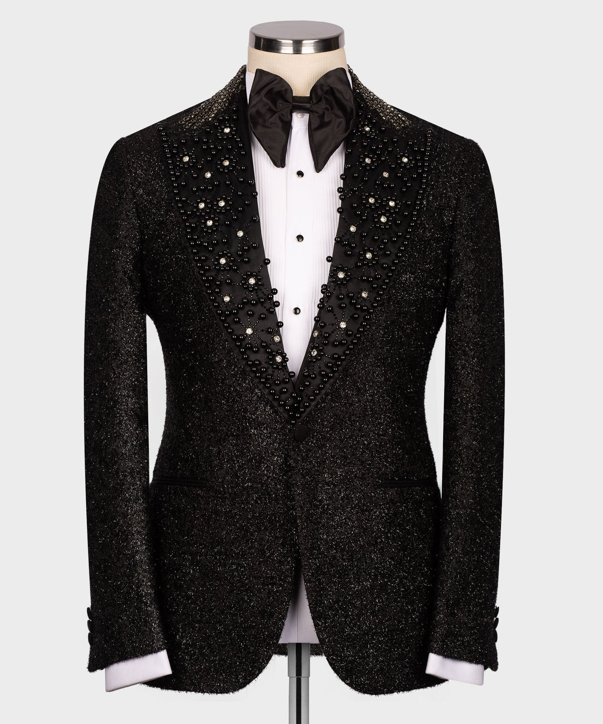 Valerio Milano Men's Black Silk and Wool Custom Design Classic Vest Suit W/ Pant