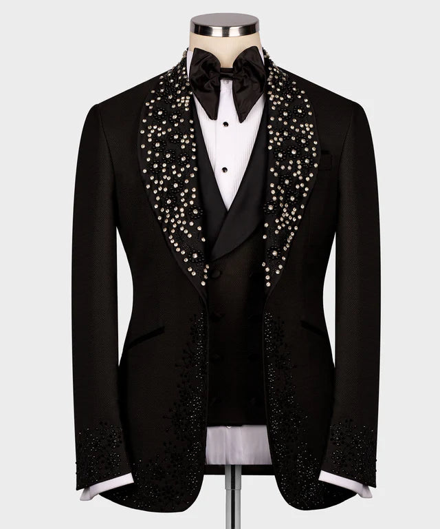 Valerio Milano Handmade Black Custom Design Tuxedo Suit
