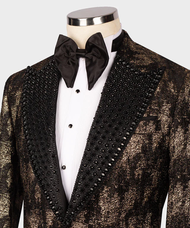 Valerio Milano Brushed Gold Custom Desing Tuxedo Suit