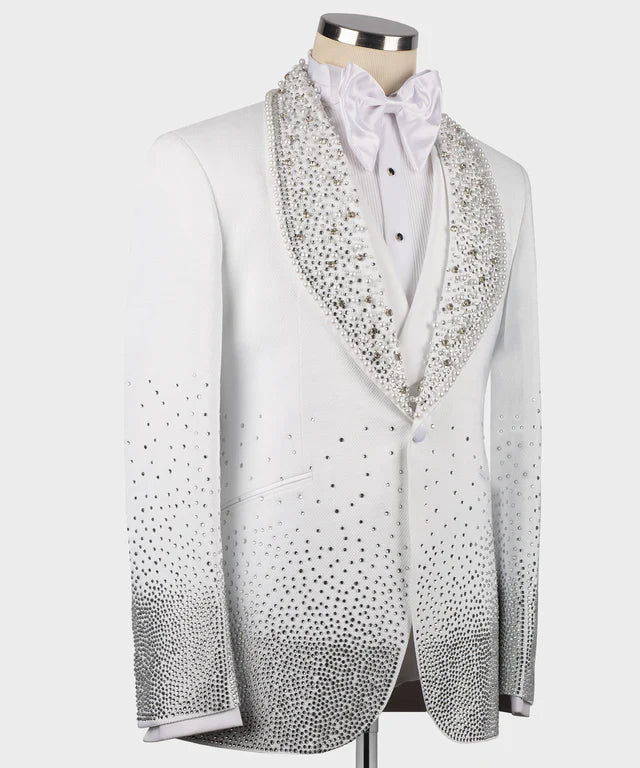 Valerio MilanoGem Stone Detailed White Special Tuxedo