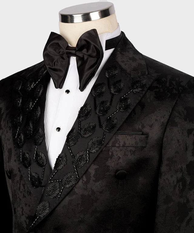 Valerio Milano Black Patterned Custom Tuxedo