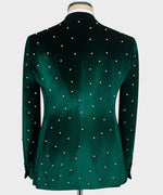 Valerio Milano Pearl Embroidered Green Velvet Tuxedo