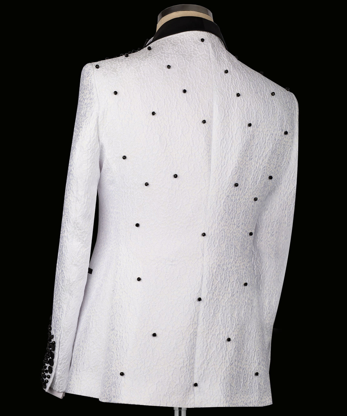 Valerio Milano Men's Flower Embroidered White Custom Vest Suit & Pant