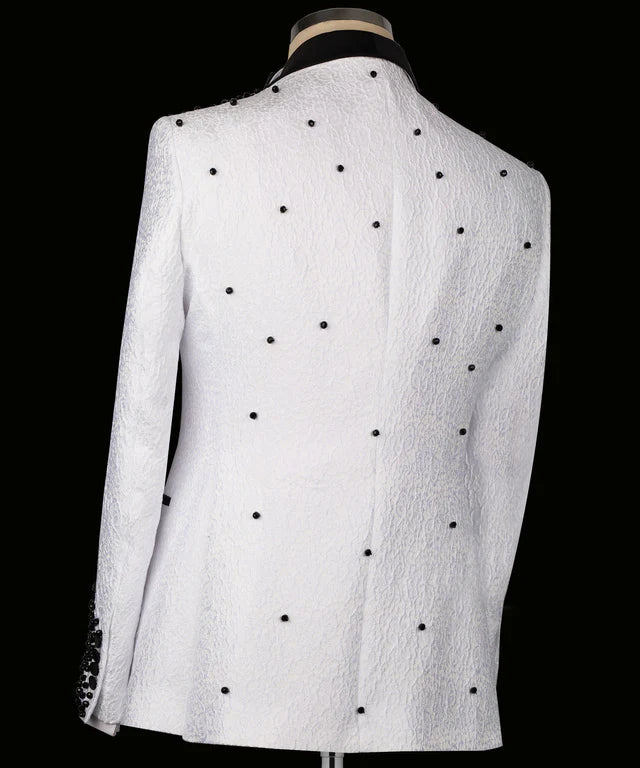 Valerio MilanoFlower Embroidered White Custom Tuxedo
