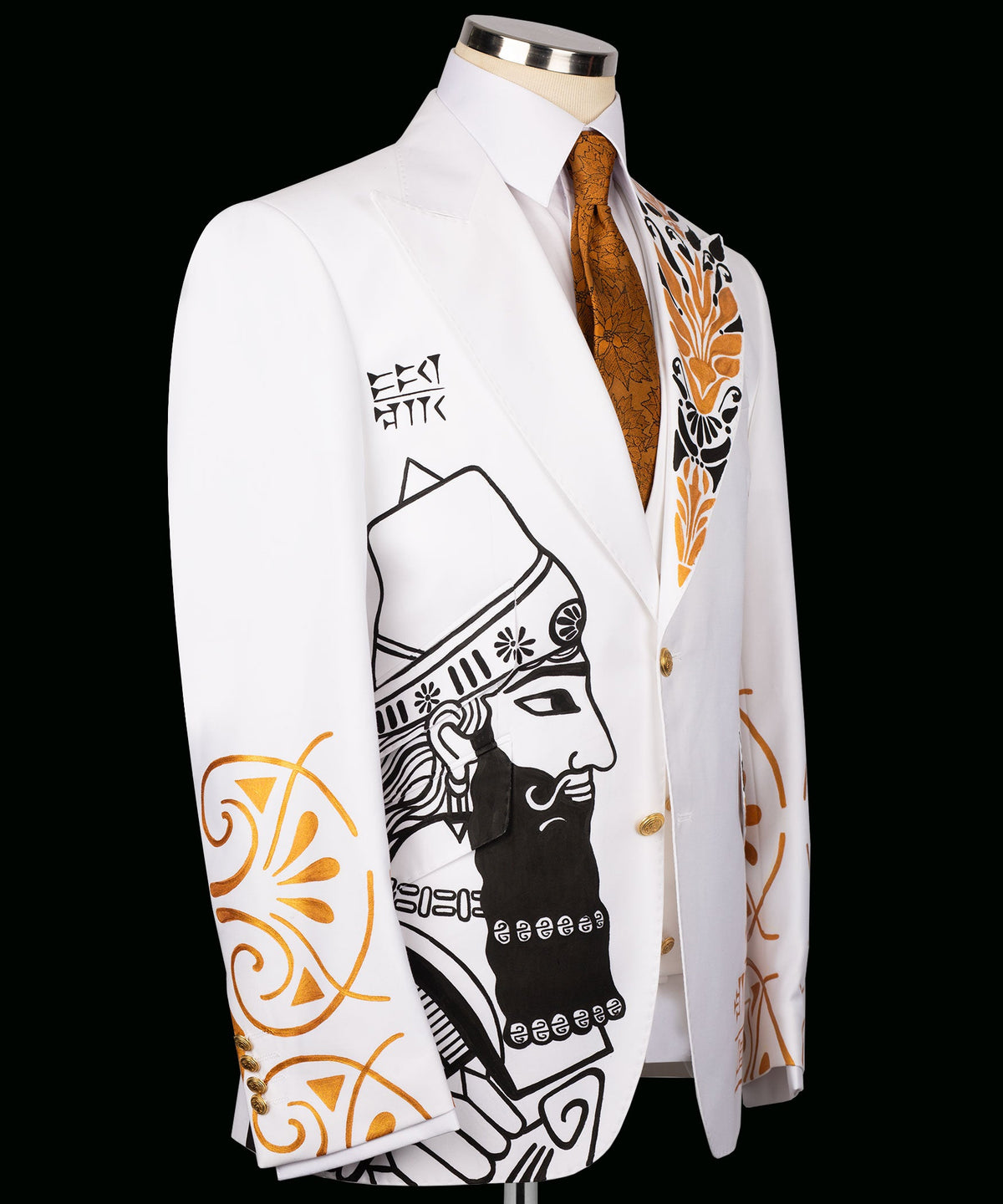Valerio MilanoMen's Luxury Handmade Tuxedo Front One Button Custom Desing Vest Suit