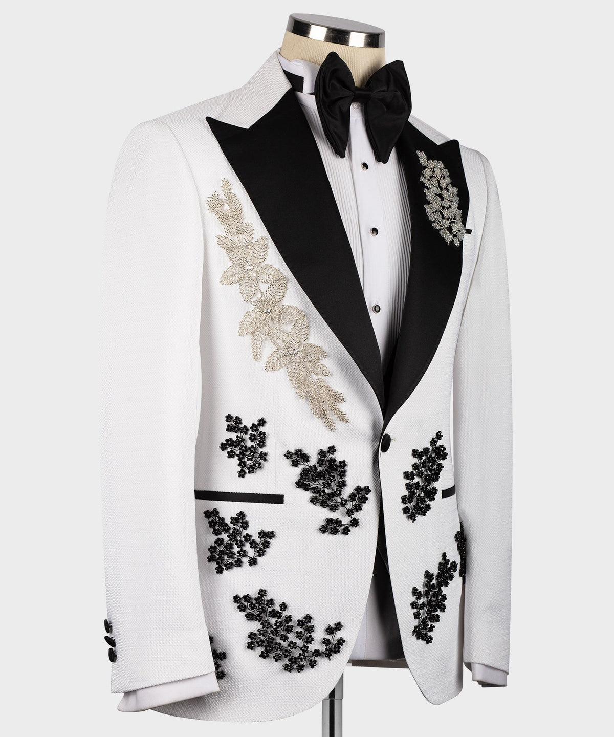 Valerio MilanoMen's White Front One Button Custom Desing Vest Suit W/ Pant