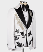 Valerio MilanoMen's White Front One Button Custom Desing Vest Suit W/ Pant