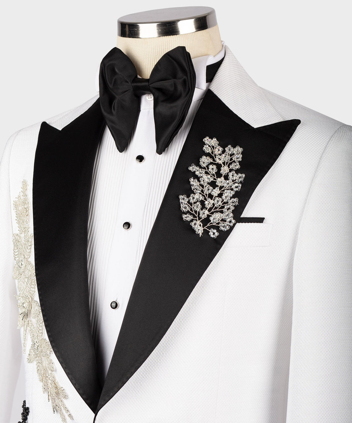 Valerio MilanoMen's White Front One Button Custom Desing Vest Suit W/ Pant