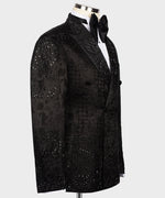 Valerio Milano Men's Black Front One Button Custom Desing Suit W/ Pant