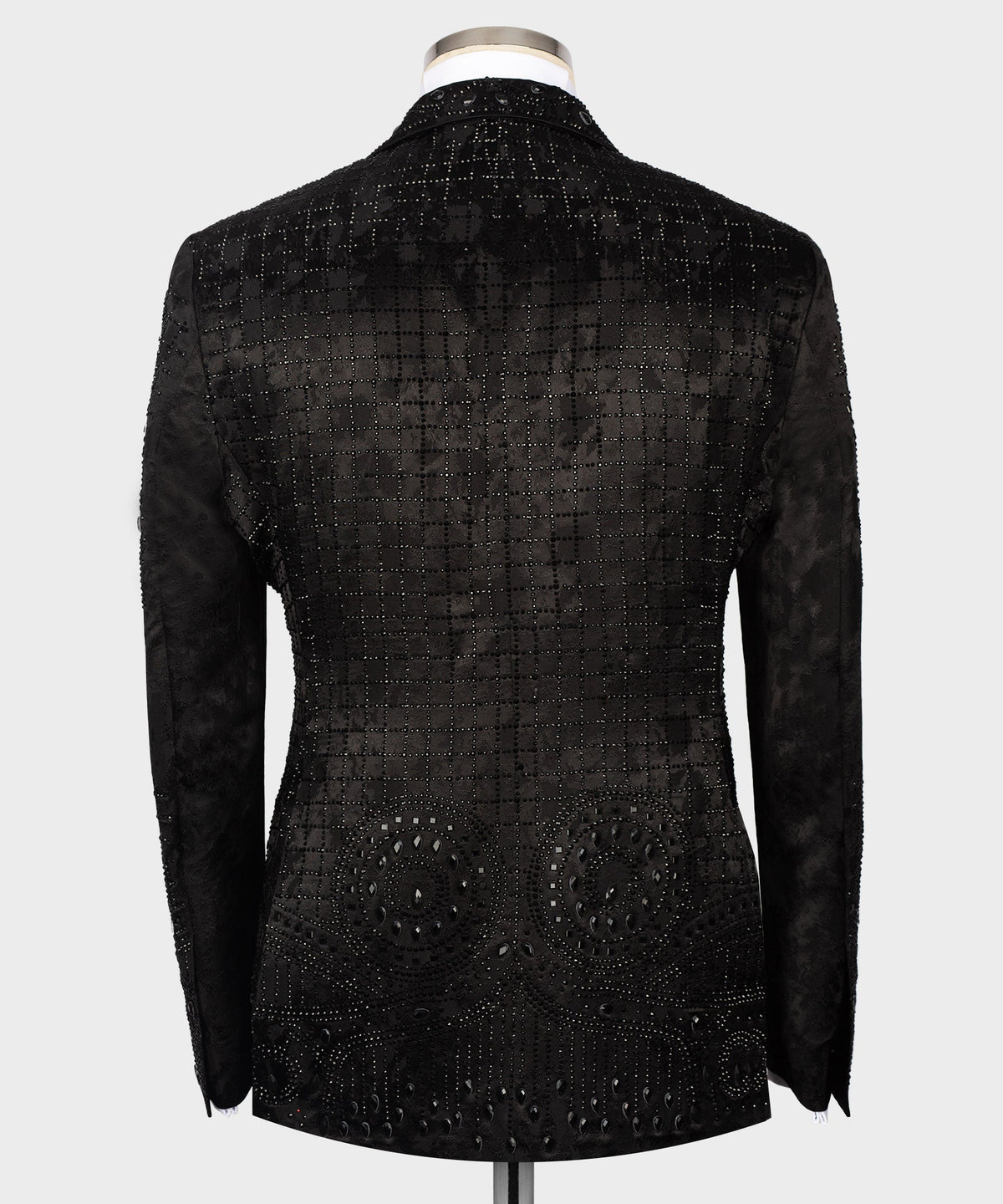 Valerio Milano Men's Black Front One Button Custom Desing Suit W/ Pant